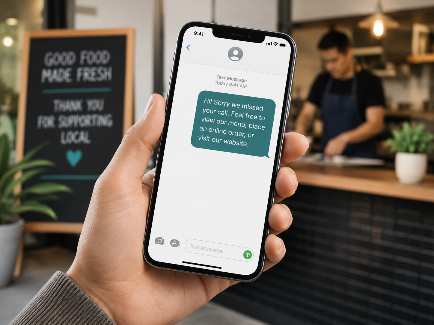 Missed call text messaging app preview